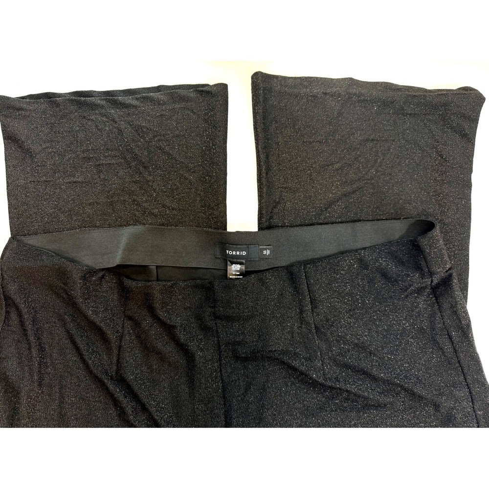 Torrid Black Metallic Sparkle Wide Leg Pants Plus Size 5S Shimmer High Rise